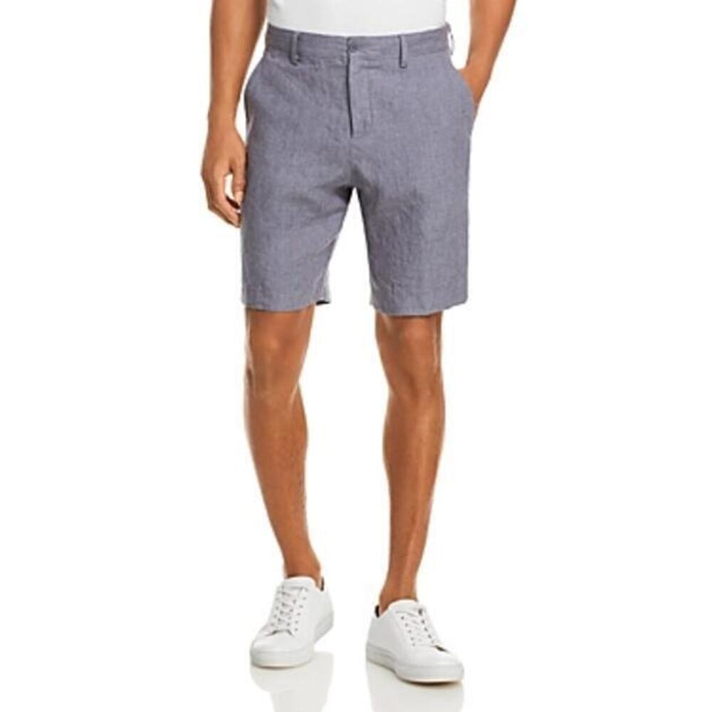 The Men's Store Linen Micro-Houndstooth Sport Shorts Navy Size 40 0306